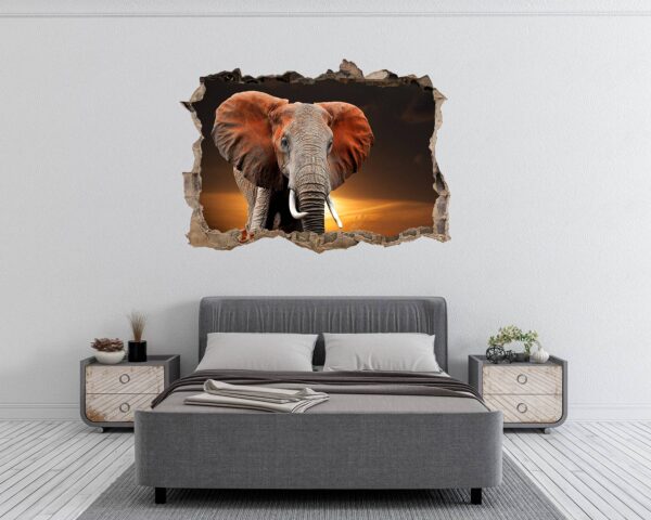 Elephant Wall Decal - Self Adhesive Wall Decal, Animal Wall Decal, Bedroom Wall Sticker, Removable Vinyl, Wall Decoration