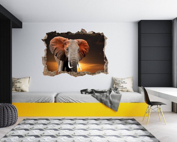 Elephant Wall Decal - Self Adhesive Wall Decal, Animal Wall Decal, Bedroom Wall Sticker, Removable Vinyl, Wall Decoration