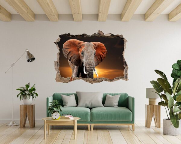 Elephant Wall Decal - Self Adhesive Wall Decal, Animal Wall Decal, Bedroom Wall Sticker, Removable Vinyl, Wall Decoration