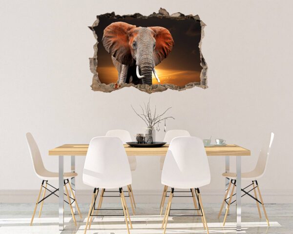 Elephant Wall Decal - Self Adhesive Wall Decal, Animal Wall Decal, Bedroom Wall Sticker, Removable Vinyl, Wall Decoration