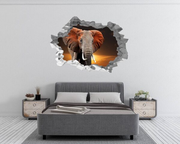 Elephant Wall Decal - Self Adhesive Wall Decal, Animal Wall Decal, Bedroom Wall Sticker, Removable Vinyl, Wall Decoration