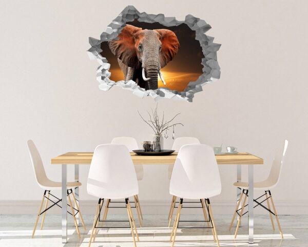 Elephant Wall Decal - Self Adhesive Wall Decal, Animal Wall Decal, Bedroom Wall Sticker, Removable Vinyl, Wall Decoration