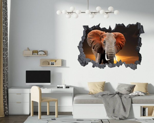 Elephant Wall Decal - Self Adhesive Wall Decal, Animal Wall Decal, Bedroom Wall Sticker, Removable Vinyl, Wall Decoration