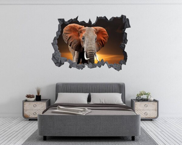 Elephant Wall Decal - Self Adhesive Wall Decal, Animal Wall Decal, Bedroom Wall Sticker, Removable Vinyl, Wall Decoration