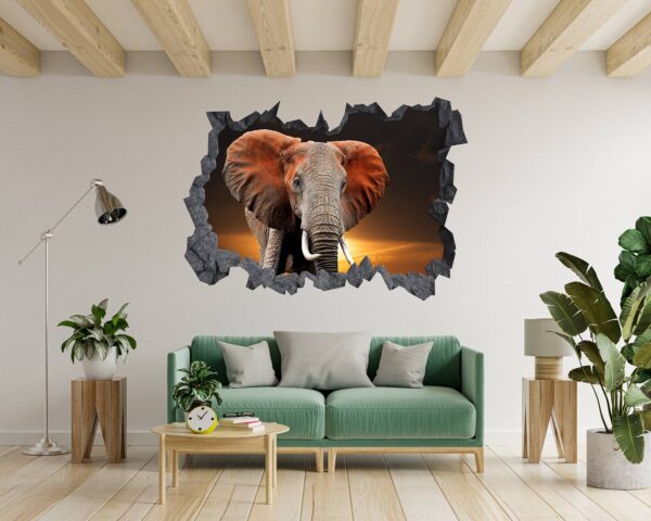 Elephant Wall Decal - Self Adhesive Wall Decal, Animal Wall Decal, Bedroom Wall Sticker, Removable Vinyl, Wall Decoration