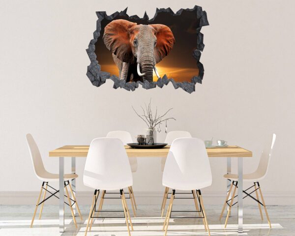 Elephant Wall Decal - Self Adhesive Wall Decal, Animal Wall Decal, Bedroom Wall Sticker, Removable Vinyl, Wall Decoration