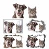 Dog and Cat Wall Art - Self Adhesive Wall Decal, Animal Wall Decal, Bedroom Wall Sticker, Removable Vinyl, Wall Decoration