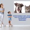 Dog and Cat Wall Art - Self Adhesive Wall Decal, Animal Wall Decal, Bedroom Wall Sticker, Removable Vinyl, Wall Decoration