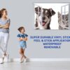 Dog and Cat Wall Art - Self Adhesive Wall Decal, Animal Wall Decal, Bedroom Wall Sticker, Removable Vinyl, Wall Decoration