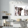 Dog and Cat Wall Art - Self Adhesive Wall Decal, Animal Wall Decal, Bedroom Wall Sticker, Removable Vinyl, Wall Decoration