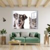 Dog and Cat Wall Art - Self Adhesive Wall Decal, Animal Wall Decal, Bedroom Wall Sticker, Removable Vinyl, Wall Decoration