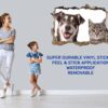 Dog and Cat Wall Art - Self Adhesive Wall Decal, Animal Wall Decal, Bedroom Wall Sticker, Removable Vinyl, Wall Decoration