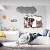 Dog and Cat Wall Art - Self Adhesive Wall Decal, Animal Wall Decal, Bedroom Wall Sticker, Removable Vinyl, Wall Decoration