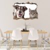 Dog and Cat Wall Art - Self Adhesive Wall Decal, Animal Wall Decal, Bedroom Wall Sticker, Removable Vinyl, Wall Decoration