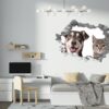 Dog and Cat Wall Art - Self Adhesive Wall Decal, Animal Wall Decal, Bedroom Wall Sticker, Removable Vinyl, Wall Decoration