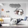 Dog and Cat Wall Art - Self Adhesive Wall Decal, Animal Wall Decal, Bedroom Wall Sticker, Removable Vinyl, Wall Decoration