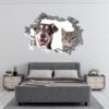 Dog and Cat Wall Art - Self Adhesive Wall Decal, Animal Wall Decal, Bedroom Wall Sticker, Removable Vinyl, Wall Decoration