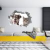 Dog and Cat Wall Art - Self Adhesive Wall Decal, Animal Wall Decal, Bedroom Wall Sticker, Removable Vinyl, Wall Decoration