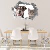 Dog and Cat Wall Art - Self Adhesive Wall Decal, Animal Wall Decal, Bedroom Wall Sticker, Removable Vinyl, Wall Decoration