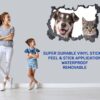 Dog and Cat Wall Art - Self Adhesive Wall Decal, Animal Wall Decal, Bedroom Wall Sticker, Removable Vinyl, Wall Decoration