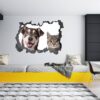 Dog and Cat Wall Art - Self Adhesive Wall Decal, Animal Wall Decal, Bedroom Wall Sticker, Removable Vinyl, Wall Decoration