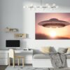 UFO Wall Decal - Galaxy Home Décor - Elevate Your Bedroom with This Easy-to-Apply and Remove Wall Sticker