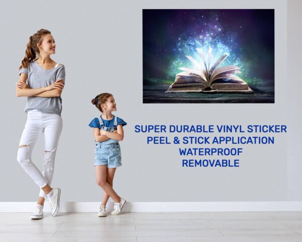 Book Wall Sticker - Fantasy Wall Art, Removable Wall Sticker, Wall Vinyl Sticker, Peel and Stick Wall Decal, Wall Sticker Print, Wall Sticker for Bedroom