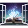 Book Wall Sticker - Fantasy Wall Art, Removable Wall Sticker, Wall Vinyl Sticker, Peel and Stick Wall Decal, Wall Sticker Print, Wall Sticker for Bedroom