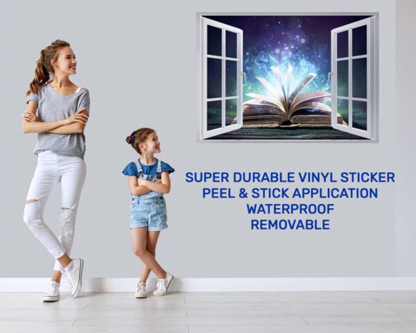 Book Wall Sticker - Fantasy Wall Art, Removable Wall Sticker, Wall Vinyl Sticker, Peel and Stick Wall Decal, Wall Sticker Print, Wall Sticker for Bedroom