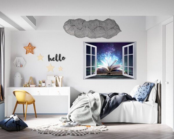 Book Wall Sticker - Fantasy Wall Art, Removable Wall Sticker, Wall Vinyl Sticker, Peel and Stick Wall Decal, Wall Sticker Print, Wall Sticker for Bedroom