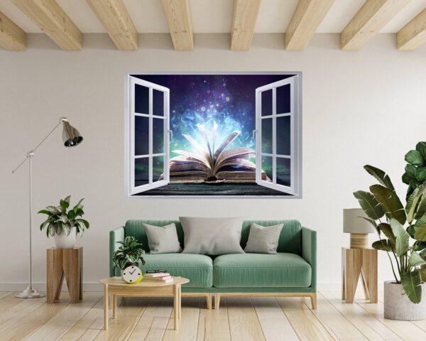 Book Wall Sticker - Fantasy Wall Art, Removable Wall Sticker, Wall Vinyl Sticker, Peel and Stick Wall Decal, Wall Sticker Print, Wall Sticker for Bedroom