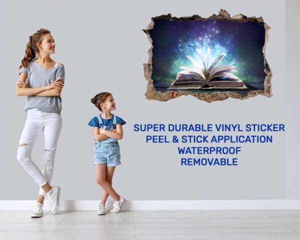 Book Wall Sticker - Fantasy Wall Art, Removable Wall Sticker, Wall Vinyl Sticker, Peel and Stick Wall Decal, Wall Sticker Print, Wall Sticker for Bedroom