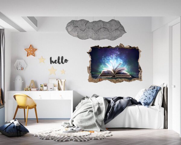 Book Wall Sticker - Fantasy Wall Art, Removable Wall Sticker, Wall Vinyl Sticker, Peel and Stick Wall Decal, Wall Sticker Print, Wall Sticker for Bedroom