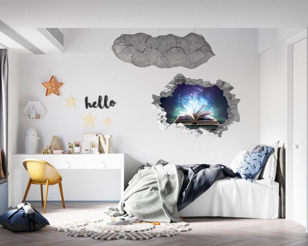 Book Wall Sticker - Fantasy Wall Art, Removable Wall Sticker, Wall Vinyl Sticker, Peel and Stick Wall Decal, Wall Sticker Print, Wall Sticker for Bedroom