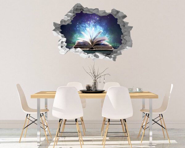 Book Wall Sticker - Fantasy Wall Art, Removable Wall Sticker, Wall Vinyl Sticker, Peel and Stick Wall Decal, Wall Sticker Print, Wall Sticker for Bedroom