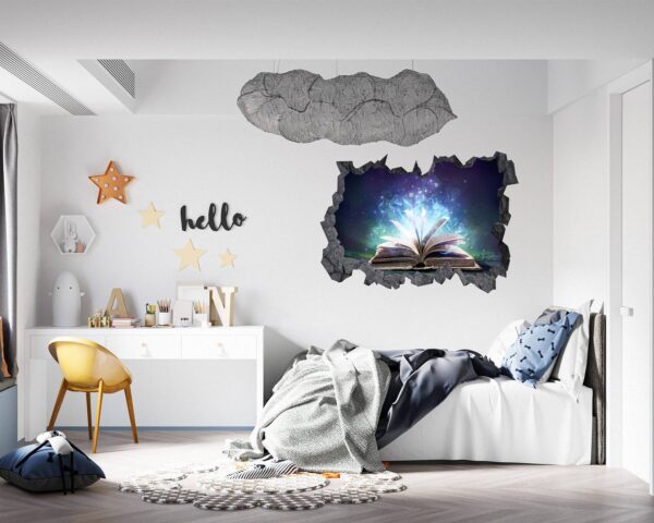 Book Wall Sticker - Fantasy Wall Art, Removable Wall Sticker, Wall Vinyl Sticker, Peel and Stick Wall Decal, Wall Sticker Print, Wall Sticker for Bedroom