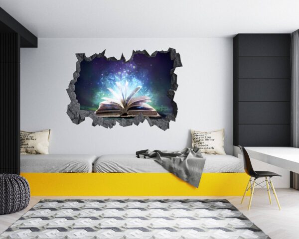 Book Wall Sticker - Fantasy Wall Art, Removable Wall Sticker, Wall Vinyl Sticker, Peel and Stick Wall Decal, Wall Sticker Print, Wall Sticker for Bedroom