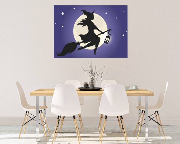 Witch Broom - Fantasy Wall Art, Removable Wall Sticker, Wall Vinyl Sticker, Peel and Stick Wall Decal, Wall Sticker Print, Wall Sticker for Bedroom