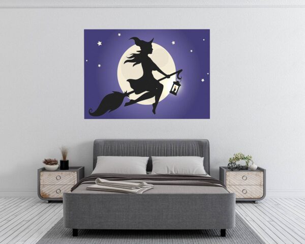 Witch Broom - Fantasy Wall Art, Removable Wall Sticker, Wall Vinyl Sticker, Peel and Stick Wall Decal, Wall Sticker Print, Wall Sticker for Bedroom