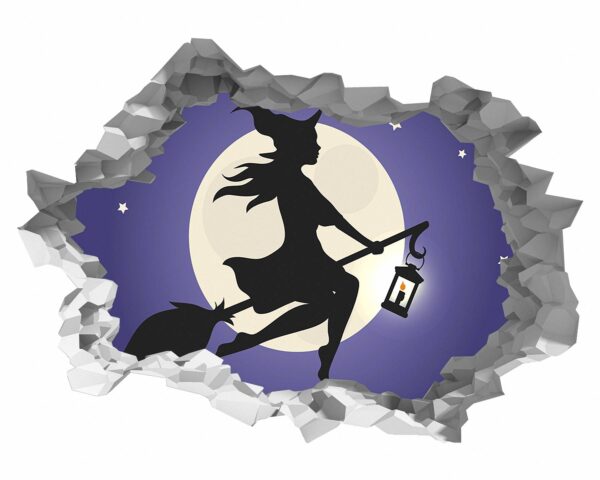 Witch Broom - Fantasy Wall Art, Removable Wall Sticker, Wall Vinyl Sticker, Peel and Stick Wall Decal, Wall Sticker Print, Wall Sticker for Bedroom