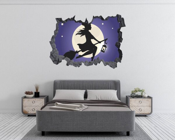 Witch Broom - Fantasy Wall Art, Removable Wall Sticker, Wall Vinyl Sticker, Peel and Stick Wall Decal, Wall Sticker Print, Wall Sticker for Bedroom