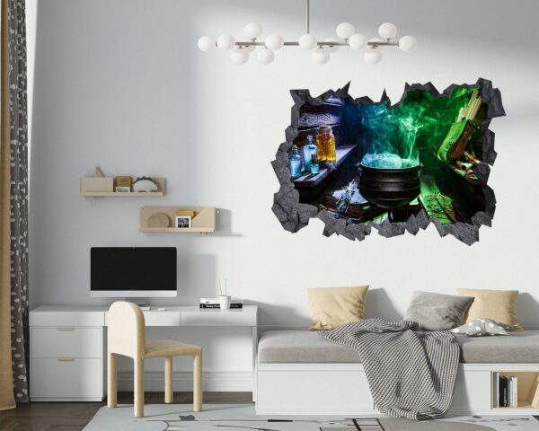 Cauldron Witchcraft - Fantasy Wall Art, Removable Wall Sticker, Wall Vinyl Sticker, Peel and Stick Wall Decal, Wall Sticker Print, Wall Sticker for Bedroom