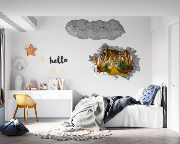 Wall Forest Mural - Self Adhesive Wall Sticker, Vinyl Wall Decal ,Nature Wall Sticker, Wall Decor for Bedroom, Easy To apply, Wall Decor, Living Room Wall Sticker