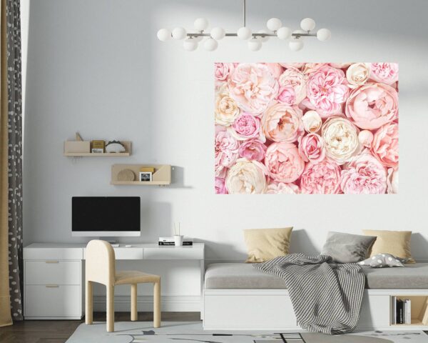 Peonies Wall Sticker - Flower Wall Decal, Self Adhesive, Removable Vinyl, Easy to Install, Wall Decoration, Flower Wall Mural