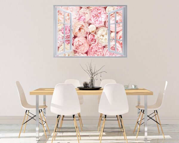 Peonies Wall Sticker - Flower Wall Decal, Self Adhesive, Removable Vinyl, Easy to Install, Wall Decoration, Flower Wall Mural