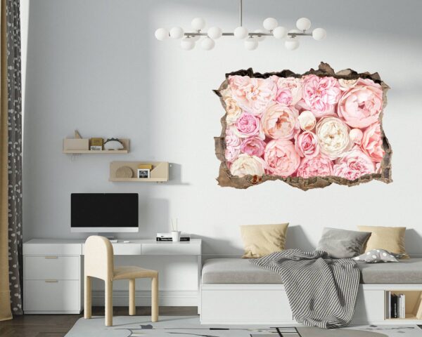 Peonies Wall Sticker - Flower Wall Decal, Self Adhesive, Removable Vinyl, Easy to Install, Wall Decoration, Flower Wall Mural