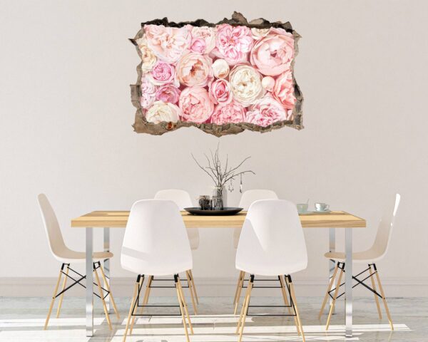 Peonies Wall Sticker - Flower Wall Decal, Self Adhesive, Removable Vinyl, Easy to Install, Wall Decoration, Flower Wall Mural