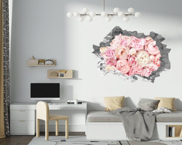 Peonies Wall Sticker - Flower Wall Decal, Self Adhesive, Removable Vinyl, Easy to Install, Wall Decoration, Flower Wall Mural