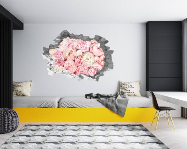 Peonies Wall Sticker - Flower Wall Decal, Self Adhesive, Removable Vinyl, Easy to Install, Wall Decoration, Flower Wall Mural