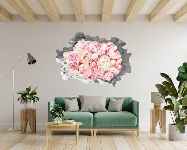 Peonies Wall Sticker - Flower Wall Decal, Self Adhesive, Removable Vinyl, Easy to Install, Wall Decoration, Flower Wall Mural